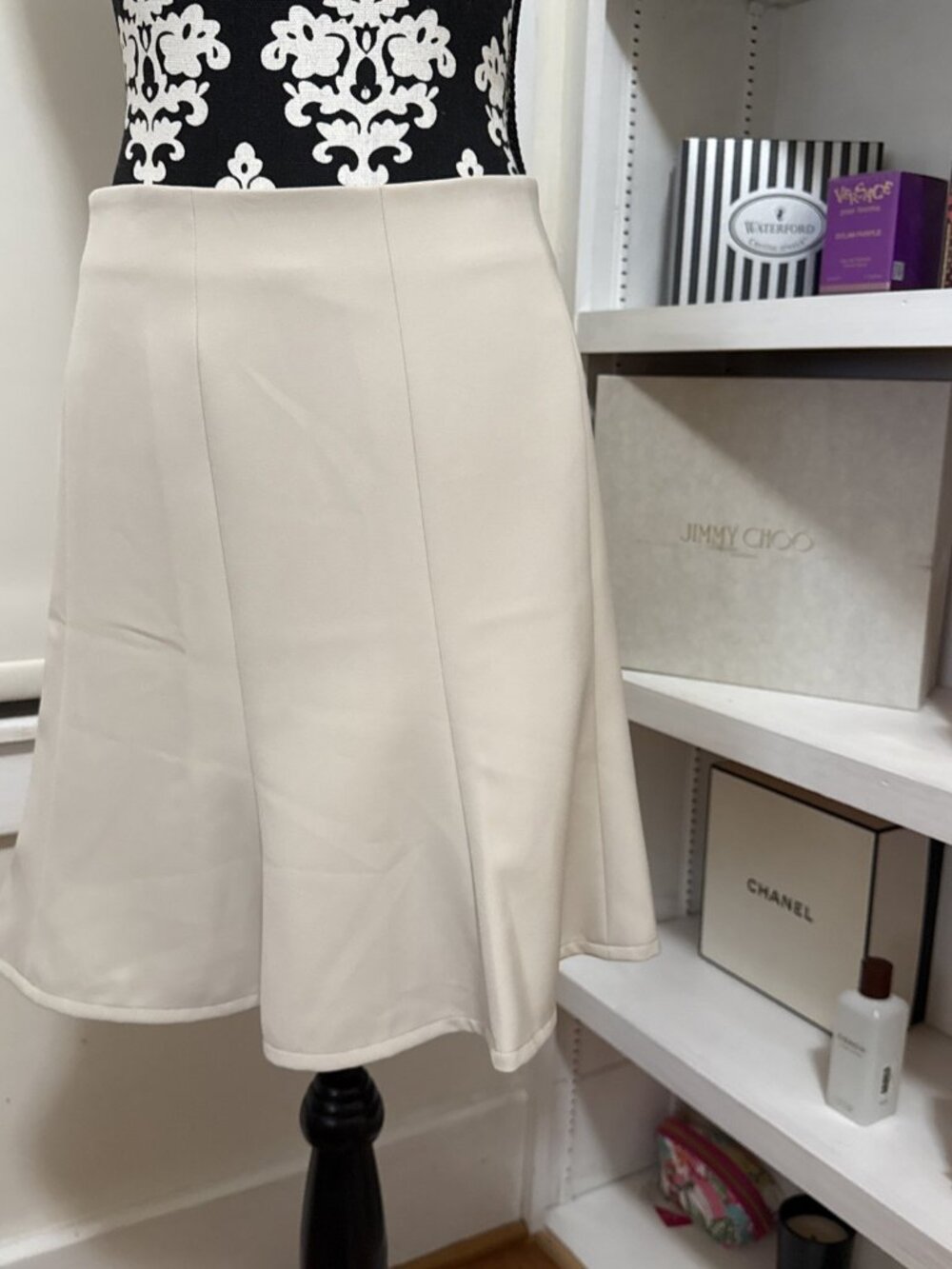 New Ann Taylor Size 4 Winter Bone Flared Skirt Lined Women’s Classic Office